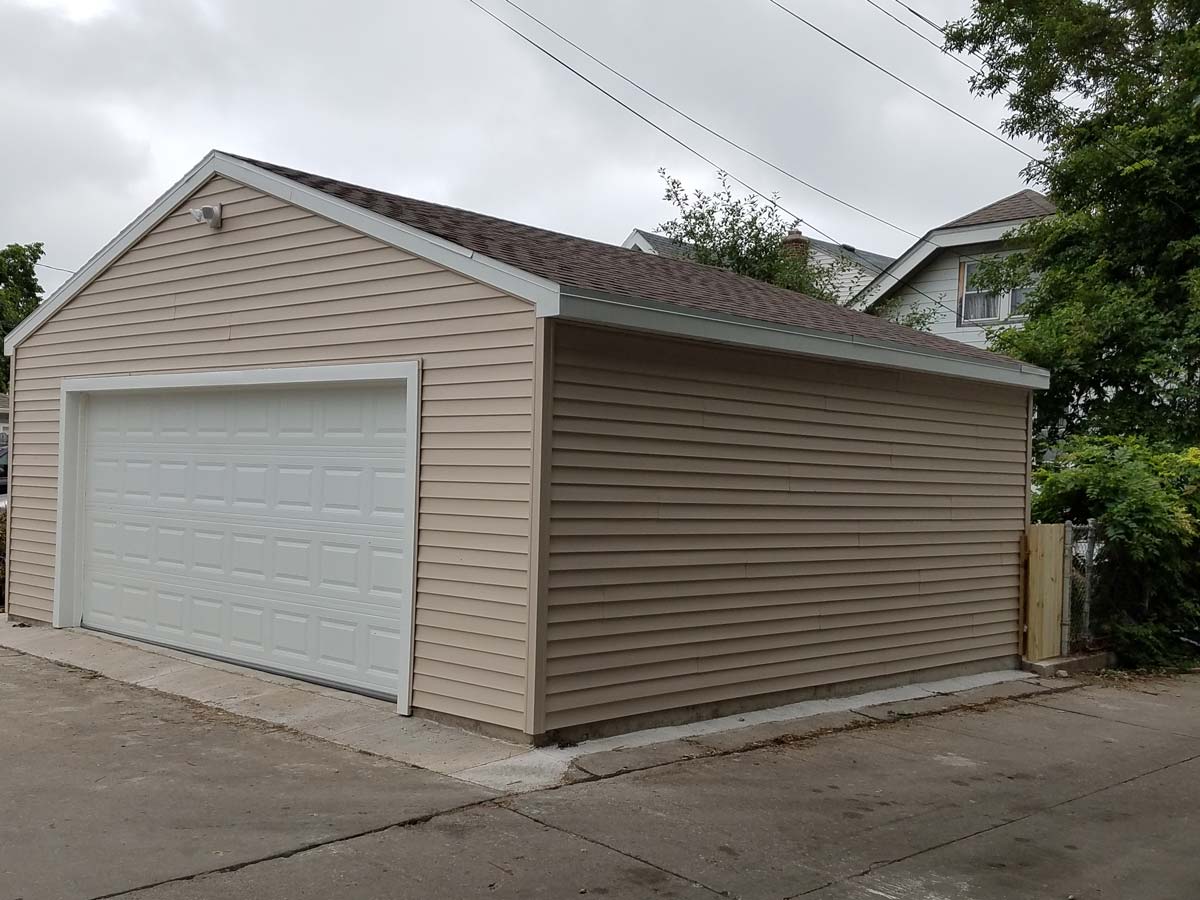 After photo of a garage rebuild from COR Improvements